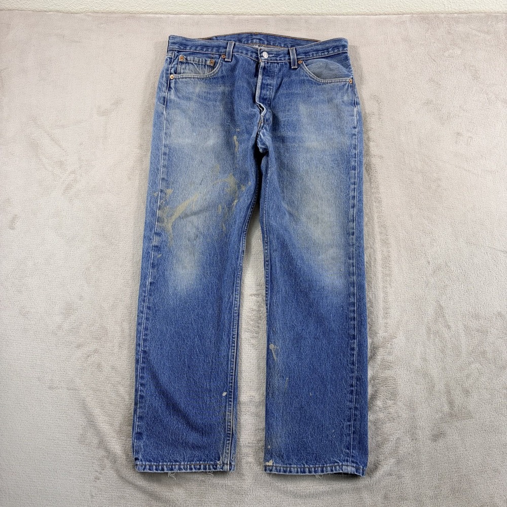 Vintage Levis 501xx Jeans Men 36x32 (Fits 34x29) Distressed Paint Made in USA